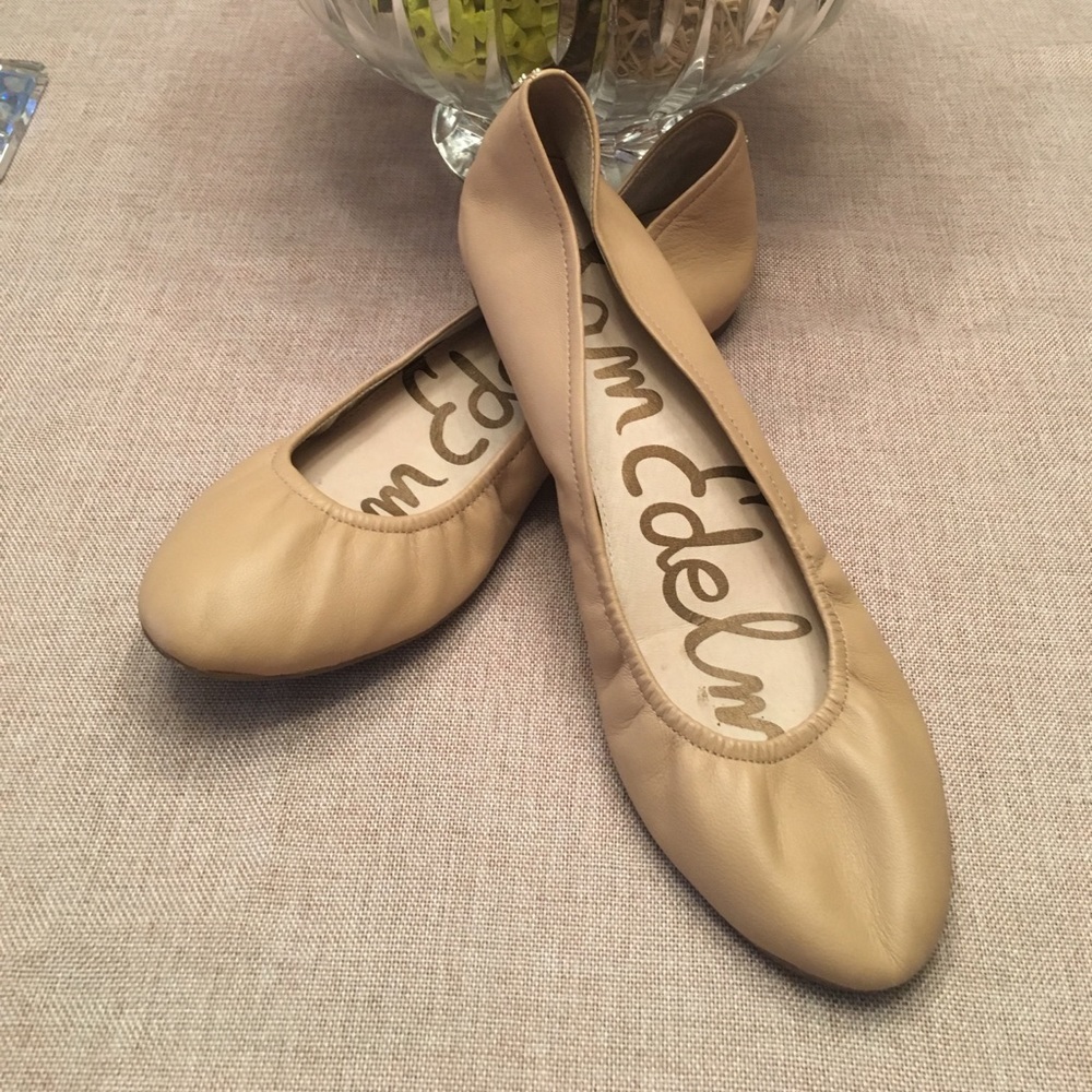 Sam Edelman Nude Leather Flats